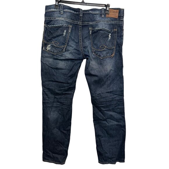 Silver Jeans Co. Konrad Men’s Distressed Denim Jeans W38/L32 Mid-Rise Straight-L - Picture 2 of 9